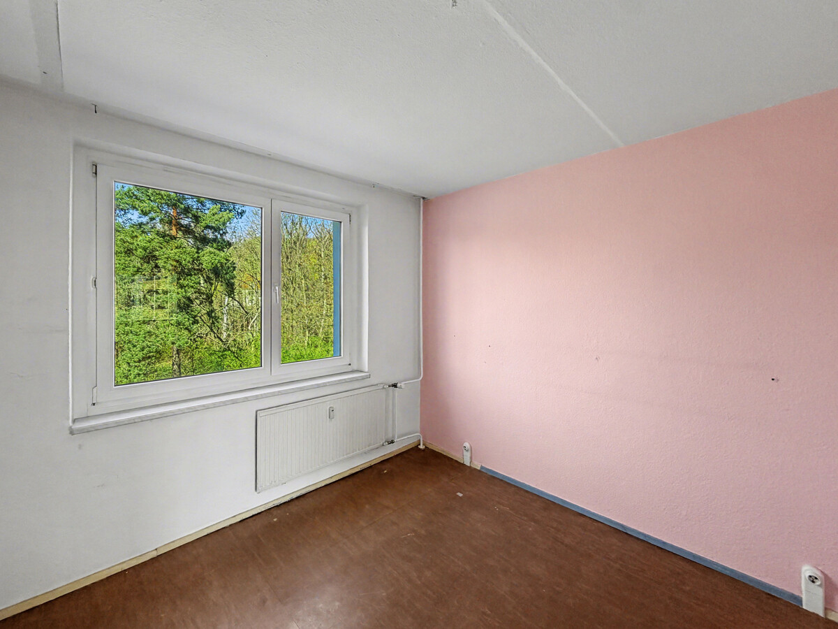 Schlafzimmer mit Waldblick