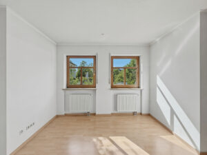 Schlafzimmer mit Blick ins Grüne
